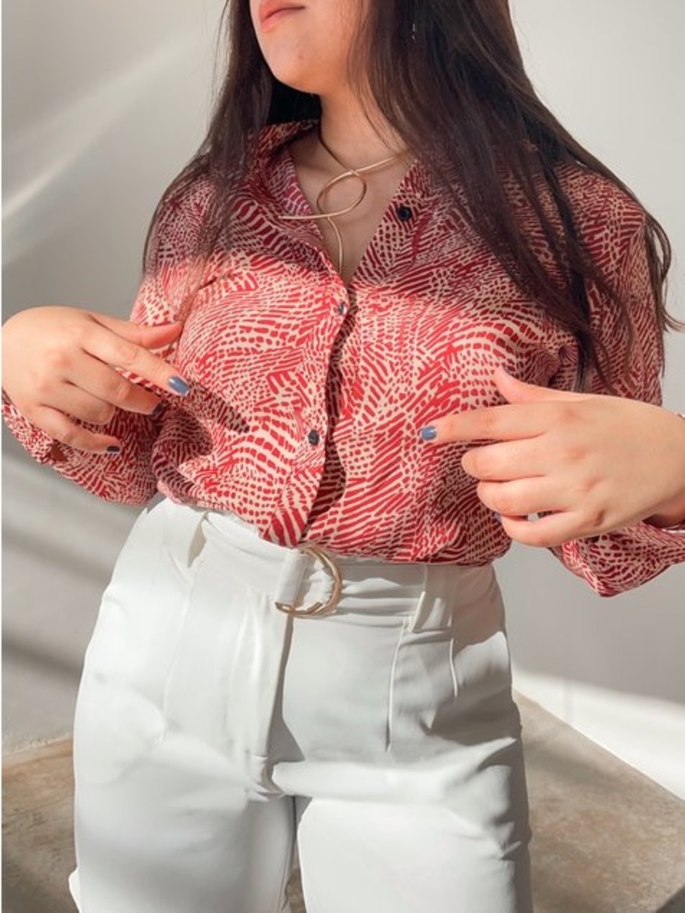Equipment Silk Pattern Blouse
